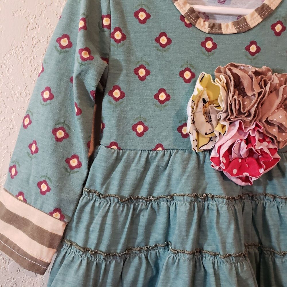 Conice Co 12 Month Girls Ruffled Mixed Media Dress XS - Picture 2 of 9